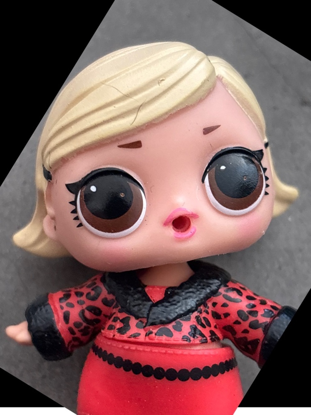 L.O.L. Surprise! Blonde Doll in Red & Black Leopard Outfit